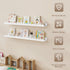 36 Inch Set 2, Fun Memories Scalloped Nursery Shelf, White Picture Ledge for Wall, of Kids Book Shelves with Floating