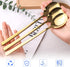 HANSGO 8PCS Gold Stainless Steel Spoons, 8.5 Inch Soup Spoons Dinner Spoons for Kitchen Home