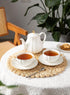 Set, Set, Set 6 (8 oz)- Amazingware Royal Tea Cups and Saucers, with Gold Trim and Gift Box, British Coffee Cups, Tea