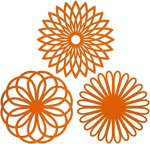 ME.FAN Silicone Trivet, Kitchen Hot Pads for Pots, Insulated Teapot Trivet, Flexible Durable Non-Slip Coasters Set