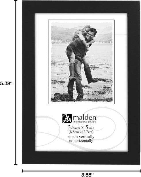 Malden International Designs Black Picture Frame, 3.5x5, Wood, Black Concept