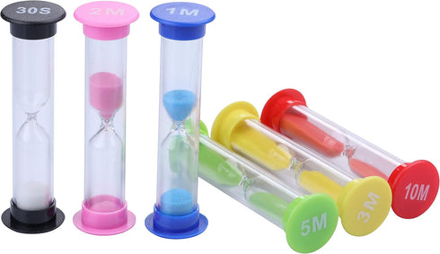 I-MART Plastic Sand Timer Sandglass - 30 sec to 10 mins (Pack of 6)