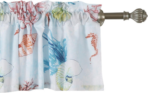 Greenland Home Fashions Barefoot Bungalow Sarasota Window Valance, Multicolor, One Size 84" x 14"