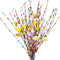 VSHZXFH 33pcs Artificial Spring Floral Stems Spray Vine with Pastel Eggs and Berries