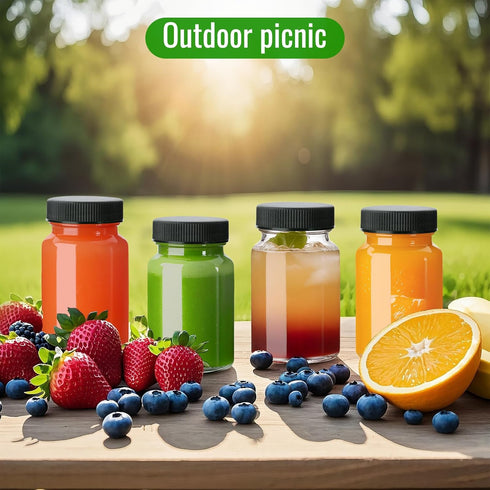 2 oz 12 pack 60 ml STARSIDE Glass Ginger Shots Bottle with Caps, Juice Shot Bottles,Leakproof Small Glass Bottles