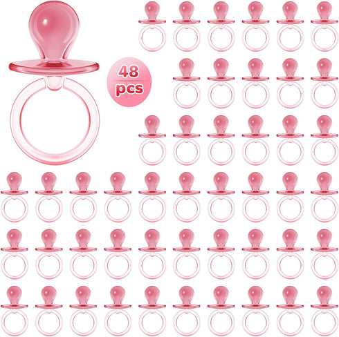Jetec 48 Pieces 2.5 Inch Acrylic Baby Pacifiers Gender Reveal Party Decorations for