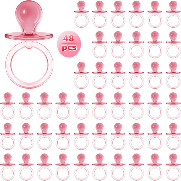 Jetec 48 Pieces 2.5 Inch Acrylic Baby Pacifiers Gender Reveal Party Decorations for