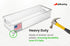 15-Inch Clear Plastic Refrigerator Organizer Bin with Handles - Storage for Fridge, Pantry, or Countertop