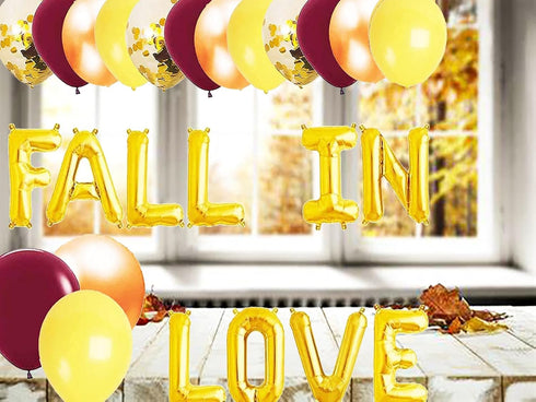 Fall Bridal Shower Decorations, Engagement Fall Bachelorette Party Decorations, Burgundy Orange Balloons