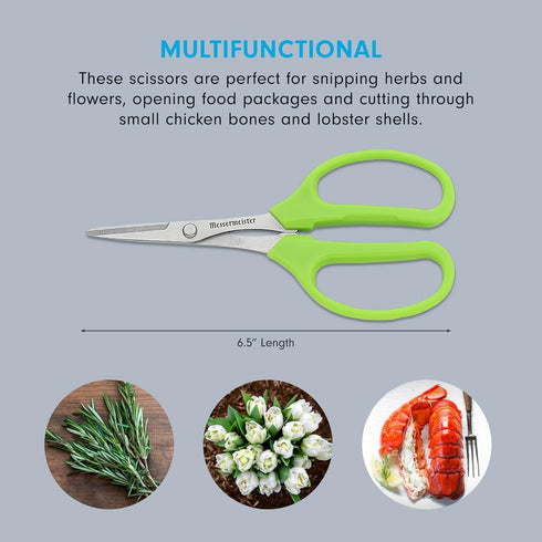 Messermeister 6-Inch Culinary Scissors, Green - All-Purpose Kitchen Scissors with 2Cr13 Stainless Steel & Nylon