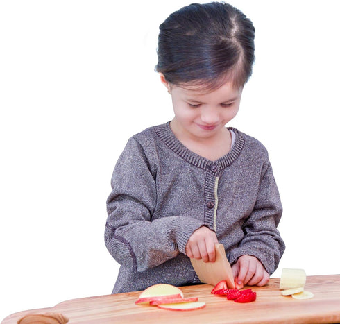 Bee9 Maple Wood Kids Knife, Toddler Kitchen Tool for Cooking