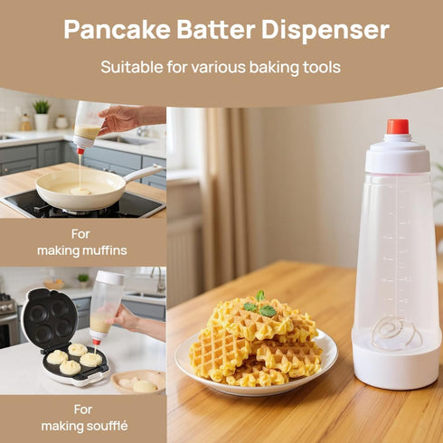 SHANXUMC Balls,33 Oz Pancake Batter Dispenser with Blender Pancake Mixer Bottle,Batter Mixer,Kitchen Batter Squeezer