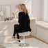 360 ACEQLYT Vanity Stool, High-Density Non-Sagging Foam, Heavy Duty Metal Base Vanity Chair, Height Adjustable Swivel