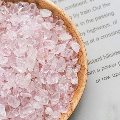 JOHOUSE Rose Quartz Crystals, 1lb Pink Crushed Rose Quartz Chips, Bulk Tumbled Stones for Aquarium, DIY Crafts & Indoor