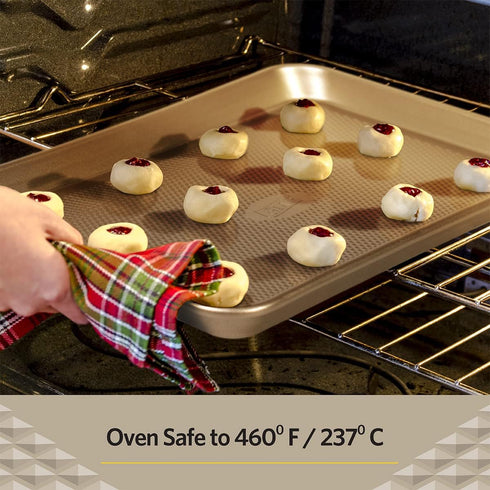 Glad Premium Nonstick Cookie Sheet, Heavy Duty Baking Pan with Raised Diamond Texture, Medium Size