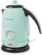 Nostalgia Retro Electric Tea and Water Kettle, 1.7 Liters, Stainless Steel, Auto-Shut Off, Aqua