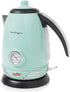 Nostalgia Retro Electric Tea and Water Kettle, 1.7 Liters, Stainless Steel, Auto-Shut Off, Aqua