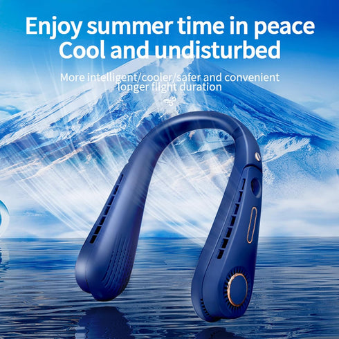 Neck Fan, 4000mAh Battery Power, Portable USB Charging Neck Fan, 5 Gear Adjustable Fast Cooling, Super Quiet
