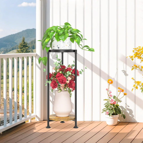 2 LASZOLA Tier Black Plant Stand Indoor for Large Tall Heavy Duty Flower Planter, Metal Vertical Multi Level Rack