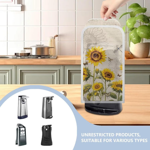 Sunflower Electric Can Opener Cover, Decorative Kitchen Appliance Dust Cover for Home Kitchen, Beige