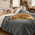 80'' 80'' 3-Layer 70oz(Gray/White), Tisancy King Size Waterproof Blanket for Bed Couch, x Double Side Leakproof