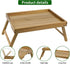 VaeFae Acacia Bed Table Tray, Wooden Breakfast Tray with Folding Legs, Bed Tray for Eating and Laptop, Eating Trays