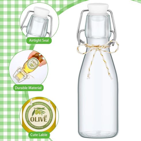 20 Pack Favors(5.07 oz,Clear) Queekay Mini Swing Top Glass Bottles for Vanilla Extract Homemade Olive Oil Bottles