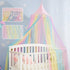 Rainbow Bed Canopy for Girls,Shiny Kids Princess Round Dome Bed Curtain with Star Moon Glitter,Kids Crib Canopy Play