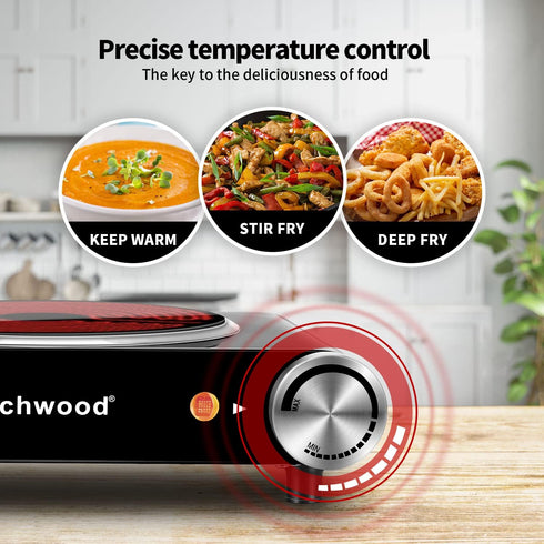 Techwood Hot Plate, Single Burner, 1200W Portable Infrared Electric Stove for Home/RV/Camp