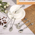 Fdit 6Pcs Vintage Carved Coffee Spoon Set, Retro Zinc Alloy Dessert Cutlery for Kitchen (Silver)