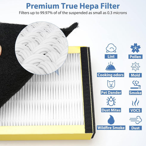 FLT4825 HEPA Filter B Replacement for Germ-Guardian, Compatible with 22" Air Purifier AC4825E AC4900CA (4 Pack)