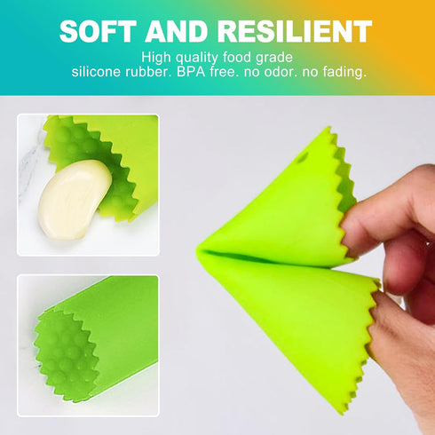 KornaDoz 3 Pcs Silicone Garlic Peeler Tube Roller, Food-Grade & Effortless Skin Remover, Quick Kitchen Gadget for Fresh