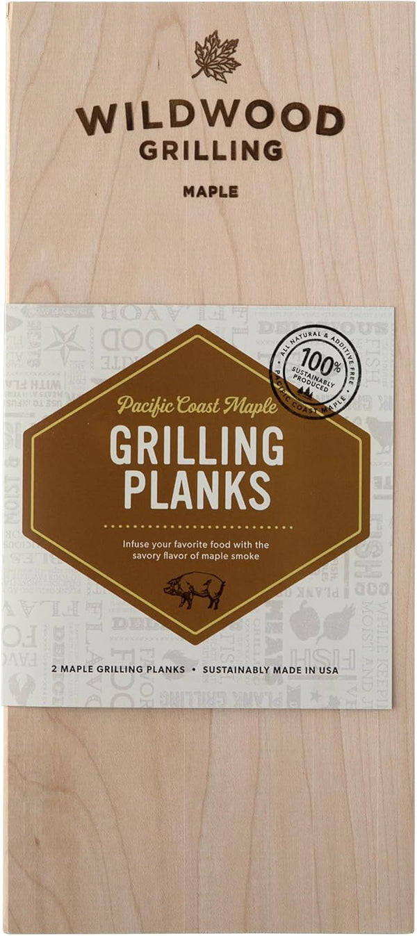 Wildwood Grilling 2-Pack PREMIUM Grade 5" x 11" Maple Grilling Planks -