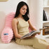 Memfydu Faux Fur Fluffy Pink Reading Pillow with Pockets, Luxury Striped Plush Decorative, Arm Rests and Back Support