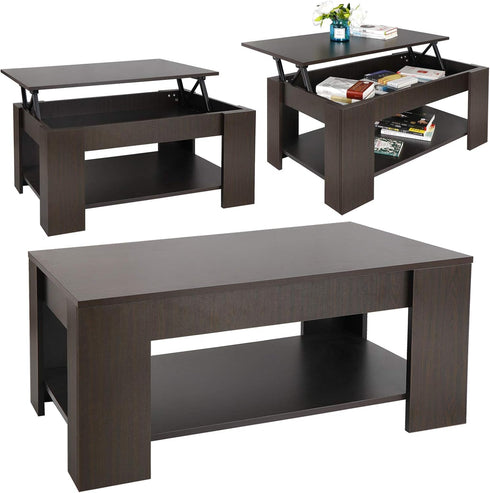 Modern ZENY Lift Top Coffee Table with Hidden Storage - Ideal for Living Room