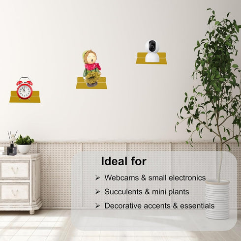 3mm 6.5 inch, 1pcs) Small Floating Shelf Thick, Wall Shelf, Metal Floating Shelves for Echo, Cameras, Small Speaker