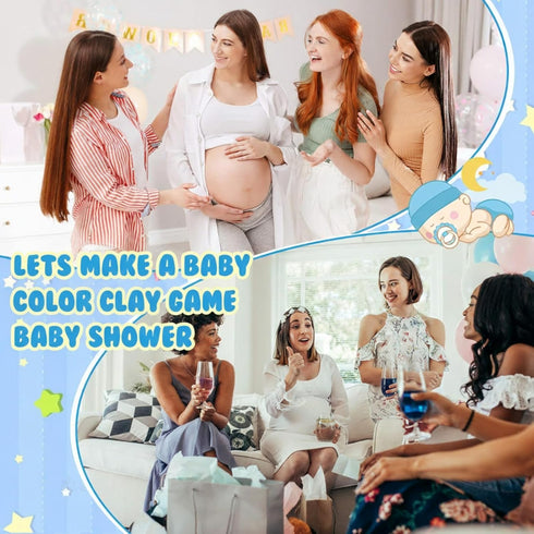 Blosssound Set 24 24 Funny Baby Shower Games Decorations Let's Make a Baby Clay Game Sign Play Clay Pencils Shower