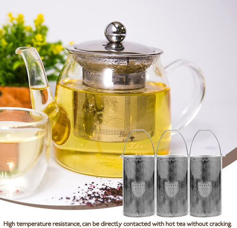 Luxshiny 3pcs Tea Strainers for Loose Tea, Stainless Steel Mesh Strainer, 9cm Tea Infuser Insert for Teapot Mug Cup