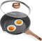 Induction Nonstick Skillet Frying Pan with Lid, Swiss Granite Omelette Pan, PFOA Free (8 inch)