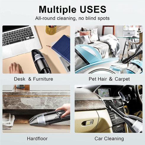 Mini Portable Car Vacuum Cordless, Handheld Vacuum for Quick Cleaning, Dust Buster Cordless Rechargeable for Car Home