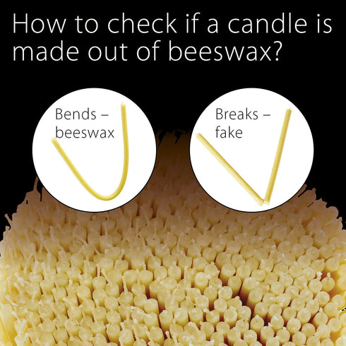 Danilovo Thin Taper Beeswax Candles, Honey-Scented Decorative Candles, Pack of 100 pcs