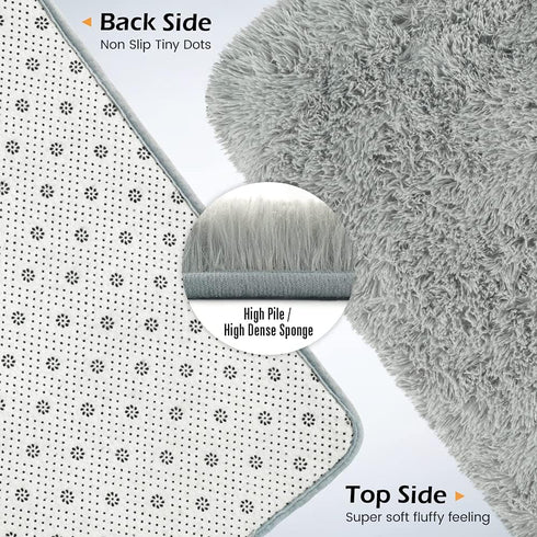 4x5.3 Amearea Premium Soft Area Rug Feet, Grey Rugs for Living Room, Fluffy Carpet for Bedroom Nursery Playroom Teen
