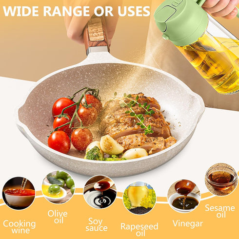 YOUSHEME 2 1 Dispenser,2024 2-in-1 470ml 470ml) in Glass Oil Sprayer & New Olive Oil Dispenser Bottle for Kitchen