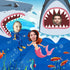 Shark Party Decorations, Giant Fabric Sharks Photo Booth Background, Funny Sharks Theme Party Supplies for Kids