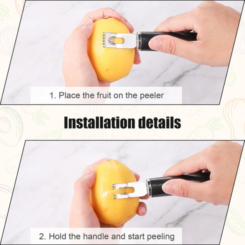 Channel Knife, 2-in-1 Stainless Steel Lemon Twist Peeler and Zester Tool for Kitchen Bar