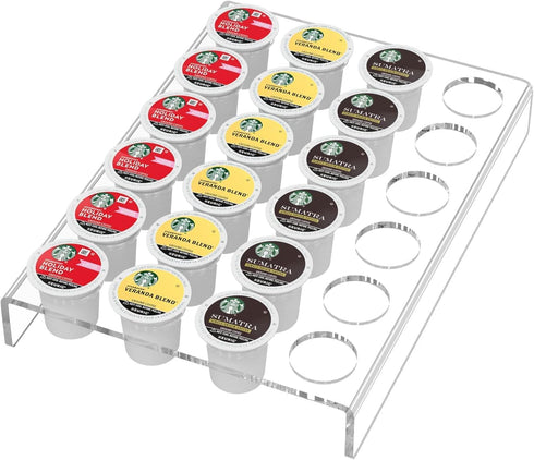 AITEE Acrylic K Cup Drawer Organizer, Clear K Cup Organizer Tray for Drawer or Countertop Storage, Holds 24 Coffee