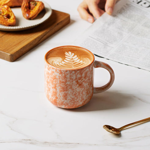 12 OZ Set 6, Set MONITO Coffee Mugs of Modern Coffee Mugs with handle for Tea/Latte/Cappuccino/Milk/Cocoa.