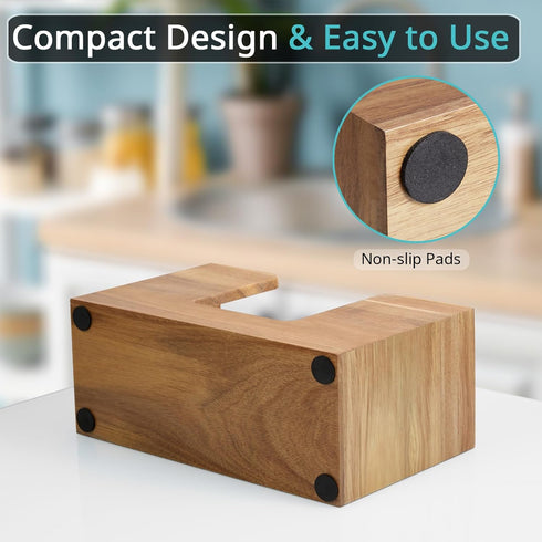 Countertop, Paper Towel Dispenser Acacia Wood Bathroom Paper Towel Holder for Home, Napkin Holder for Kitchen