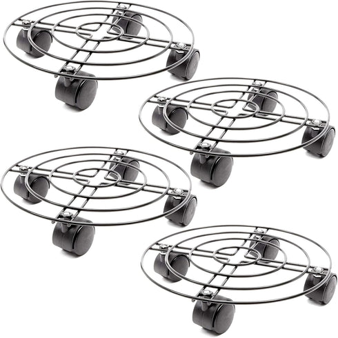 Bright Creations Plant Stand with Wheels - 10.6 in Diameter, Black, Pack