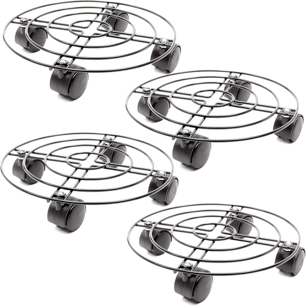 Bright Creations Plant Stand with Wheels - 10.6 in Diameter, Black, Pack